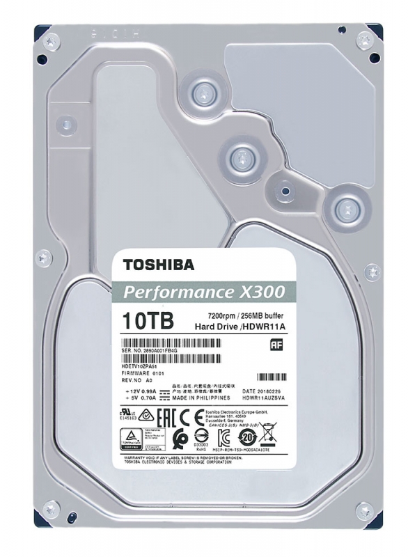 Жесткий диск SerialATA 3.5" 10000 GB Toshiba X300 Series (HDWR11AUZSVA) (7200 об/м, 256 MB, SATA600, для высокопроизводительных ПК, Advanced Format 4K