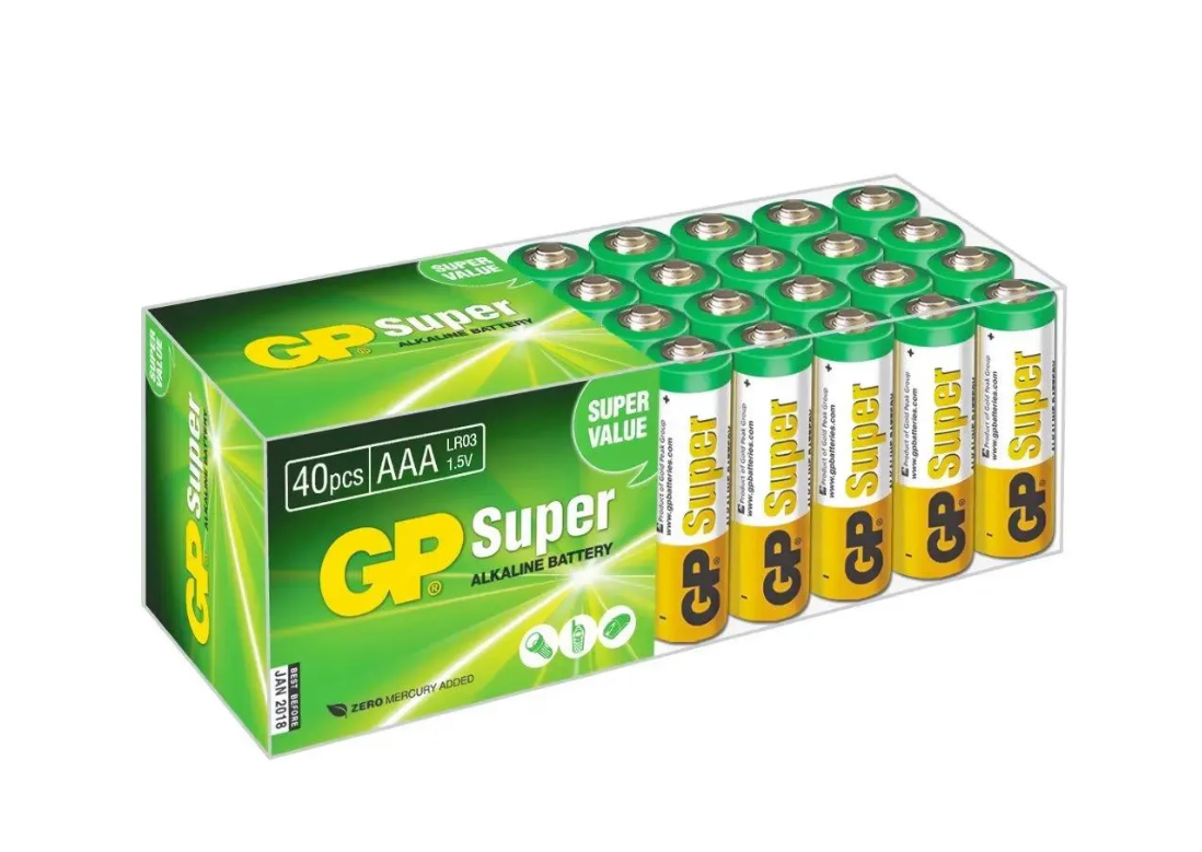 Батарейки AAA GP Super Alkaline 24A LR03 (40 шт) [ GP 24A-B40 ]